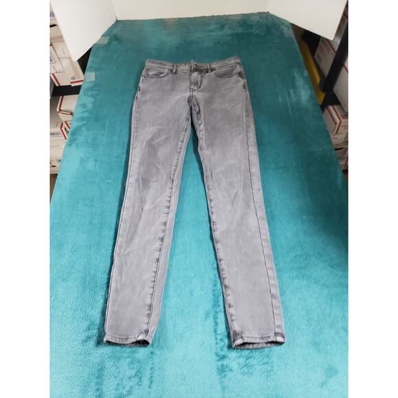 American Eagle Jeans Size 00 Womens Gray Stretch Denim Pants High Rise Jegging - Picture 1 of 14